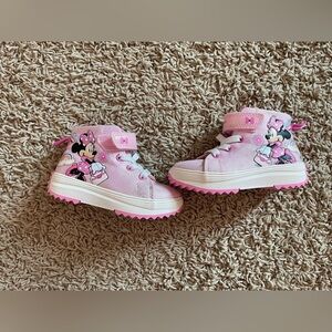 Disney Minnie Mouse pink high-top sneakers, toddler size 7